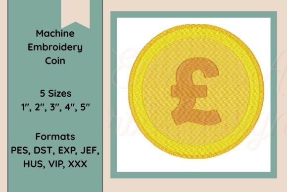 Coin Toss Machine Embroidery Design