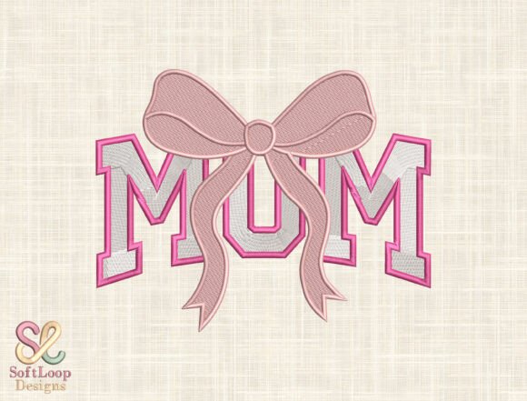 Mom Bow Embroidery Design