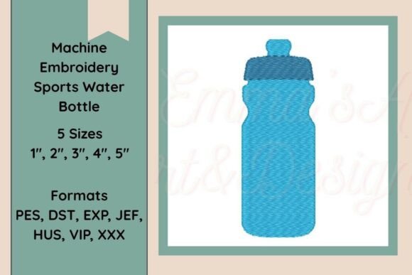 Sports Water Bottle Embroidery Design