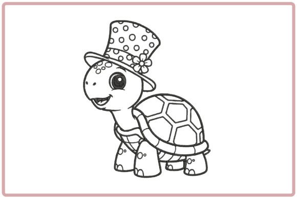 Summer Turtle Embroidery Design